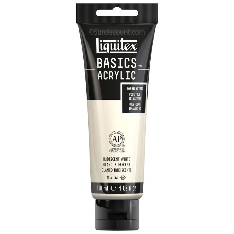 photo-Peinture acrylique - Blanc iridescent - 238 - Liquitex Basics acrylic - Tube 118ml