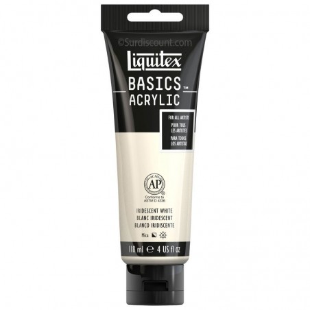 photo-Peinture acrylique - Blanc iridescent - 238 - Liquitex Basics acrylic - Tube 118ml