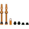 photo-Valves pour pneu sans chambre à air - Paire de 2 - Alu - 44mm - Orange - Muc-Off