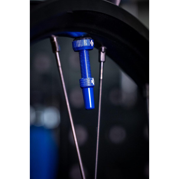 Valves pour pneu sans chambre à air - Paire de 2 - Alu - 44mm - Bleu - Muc-Off