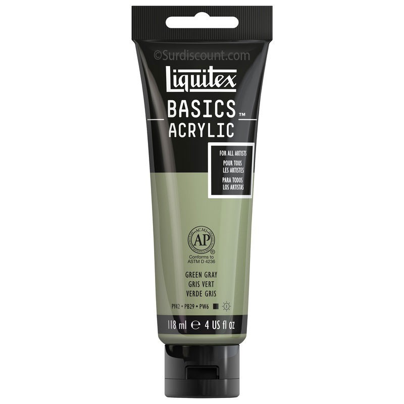 photo-Peinture acrylique - Gris vert - 205 - Liquitex Basics acrylic - Tube 118ml