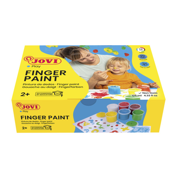 photo-Peinture au doigt - Gouache - Enfant - Dès 2 ans - 6 couleurs - Jovi