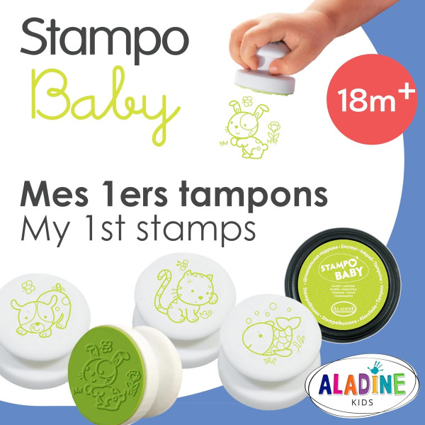 Tampons encreur - Pour enfant - Animaux - Encre lavable - Dès 2 ans - Aladine