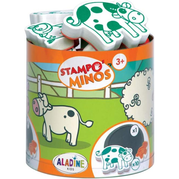 photo-Tampons encreur - Pour enfant - Encre lavable - Animaux - Dès 3 ans - Aladine
