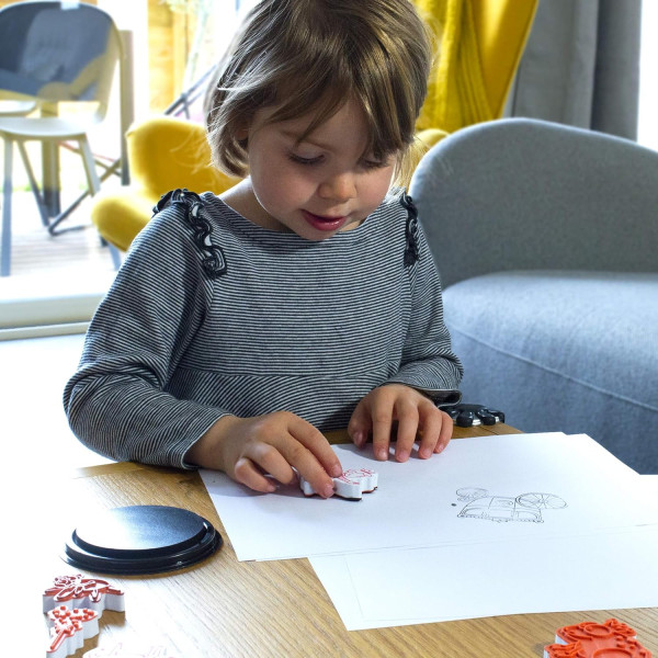 Tampons encreur - Pour enfant - Encre lavable - Animaux - Dès 3 ans - Aladine