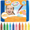 photo-Crayons de coloriage - Pour le bain - Effaçable à l'eau - 10 couleurs - Aladine