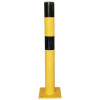 photo-Poteau de sécurité - Acier - Jaune et noir - 90mm diamètre - 800mm hauteur - A sceller