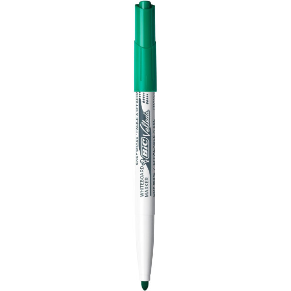 12 marqueurs - Vert - Pour tableaux blancs - Effaçable - Velleda 1741- Bic