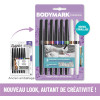 8 stylos de tatouage temporaire + 3 pochoirs - Assortis couleurs - BIC - BodyMark