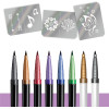 8 stylos de tatouage temporaire + 3 pochoirs - Assortis couleurs - BIC - BodyMark