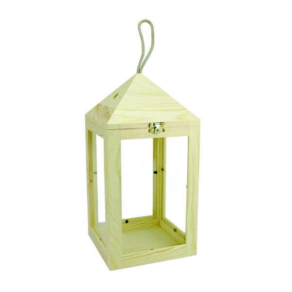 Photo - Lanterne - Bois - A décorer - 15 x15 x30cm - Ctop