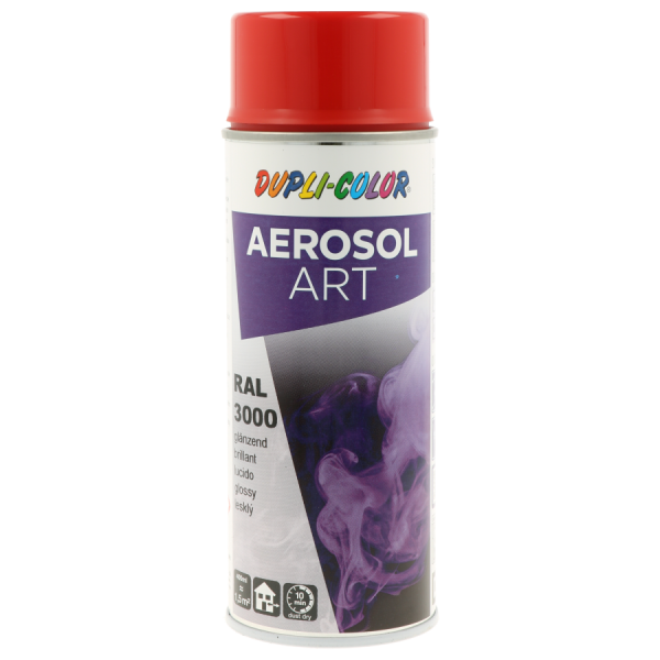 photo-Bombe de peinture - Rouge flamme - RAL 3000 - Brillant - Tous supports - Aérosol Art