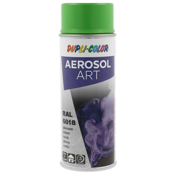 photo-Bombe de peinture - Vert jaune - RAL 6018 - Brillant - Tous supports - Aérosol Art