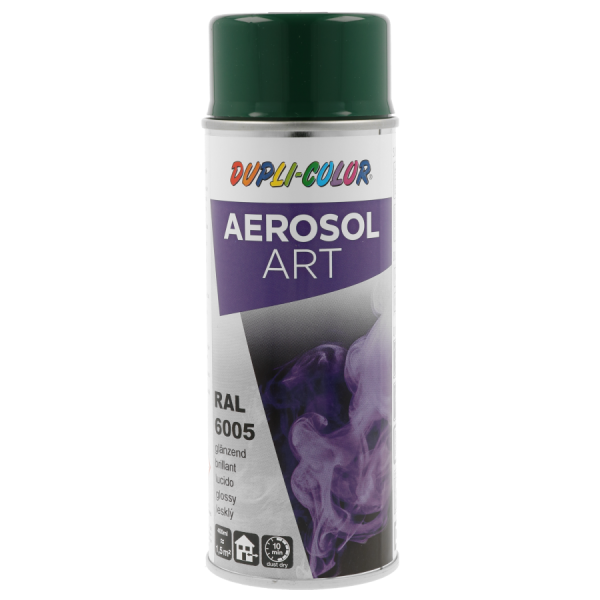 photo-Bombe de peinture - Vert mousse - RAL 6005 - Brillant - Tous supports - Aérosol Art