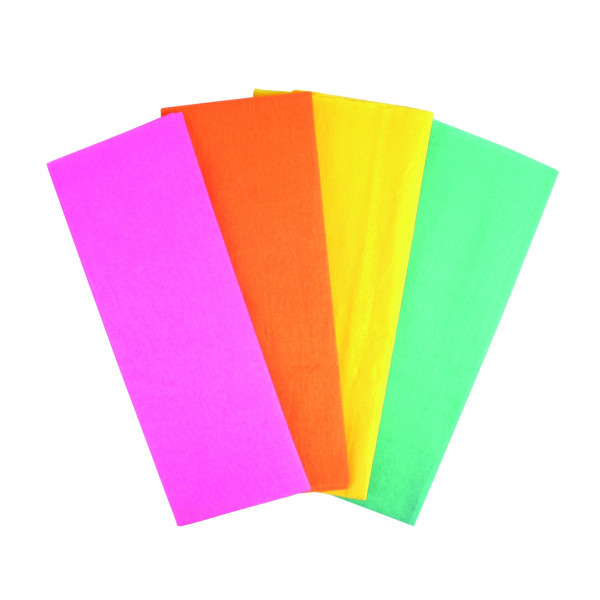 Photo - 4 feuilles de papier crépon - Assortiment couleurs - 0,5 x 1 m - CTOP
