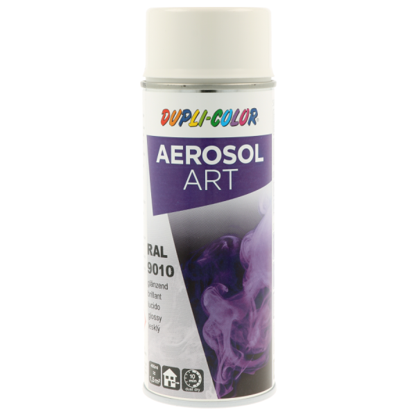PHOTO-Bombe de peinture - Blanc pur - RAL 9010 - Brillant - Tous supports - Aérosol Art