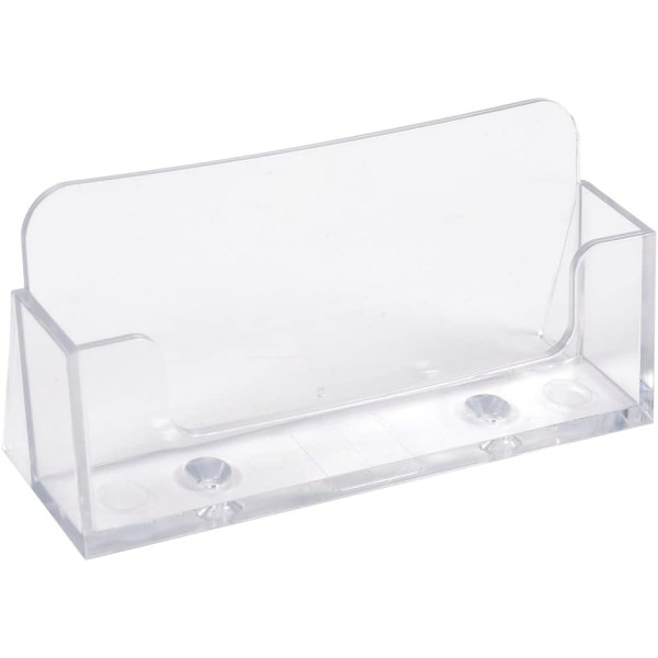 Porte-cartes De Visite Blanc Rigide – 10,6x5,5x4,7 Cm – Organisateur Bureau Moderne Et Stable
