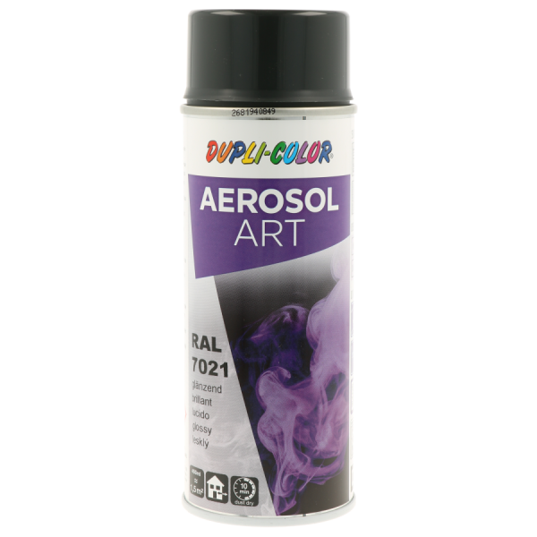 photo-Bombe de peinture - Gris noir - RAL 7021 - Brillant - Tous supports - Aérosol Art