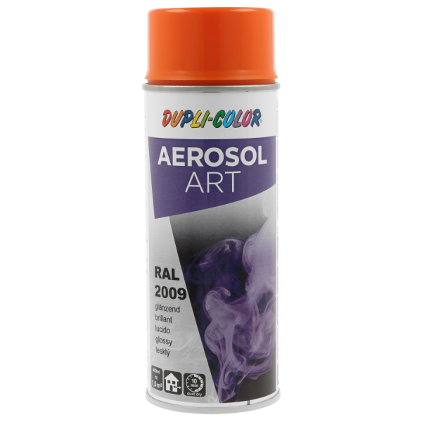 photo-Bombe de peinture - Orange trafic - RAL 2009 - Brillant - Tous supports - Aérosol Art