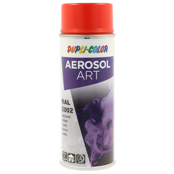 photo-Bombe de peinture - Vermillon - RAL 2002 - Brillant - Tous supports - Aérosol Art