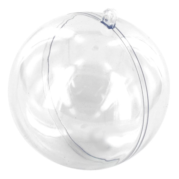 Photo - Boule en plastique transparent - A remplir et personnaliser - 12 cm de diamètre - Ctop