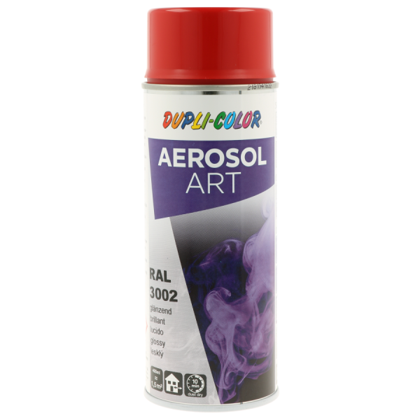 photo-Bombe de peinture - Rouge carmin - RAL 3002 - Brillant - Tous supports - Aérosol Art