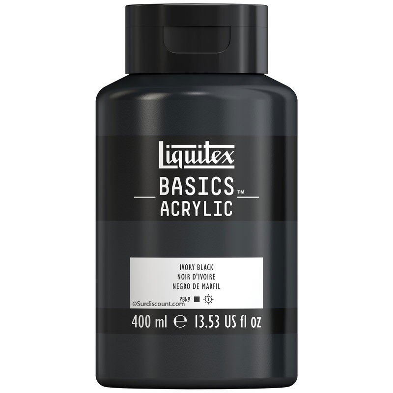 photo-Peinture acrylique - Noir d'ivoire - 244 - Liquitex Basics acrylic - Pot 400ml