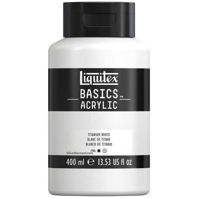 photo-Peinture acrylique - Blanc de Titane - 432 - Liquitex Basics acrylic - Pot 400ml