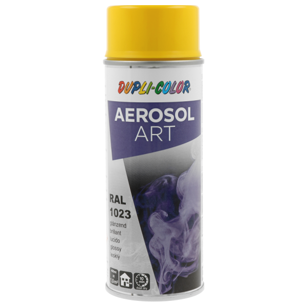 photo-Bombe de peinture - Jaune trafic - RAL 1023 - Brillant - Tous supports - Aérosol Art