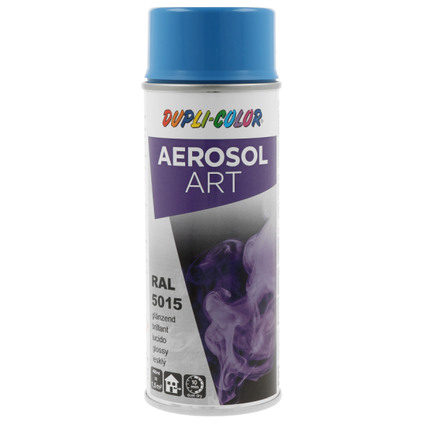 photo-Bombe de peinture - Bleu ciel - RAL 5015 - Brillant - Tous supports - Aérosol Art