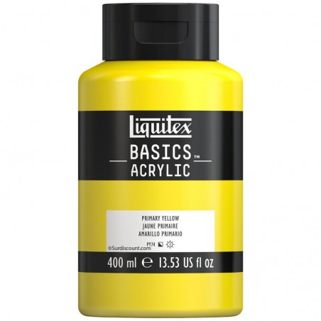 photo-Peinture acrylique - Jaune primaire - 410 - Liquitex Basics acrylic - Pot 400ml