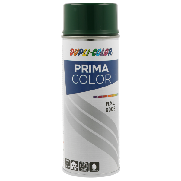 photo-Bombe de peinture acrylique - Vert mousse - RAL 6005 - Brillant - Tous supports - Prima Color - 400ml