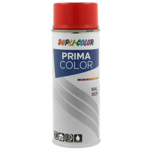 photo-Bombe de peinture acrylique - Rouge trafic - RAL 3020 - Brillant - Tous supports - Prima Color - 400ml