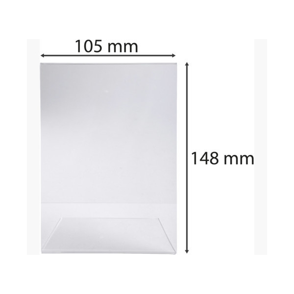 Porte-visuel - Présentoir - A6 - Incliné - Transparent - Pour photo, menu, document
