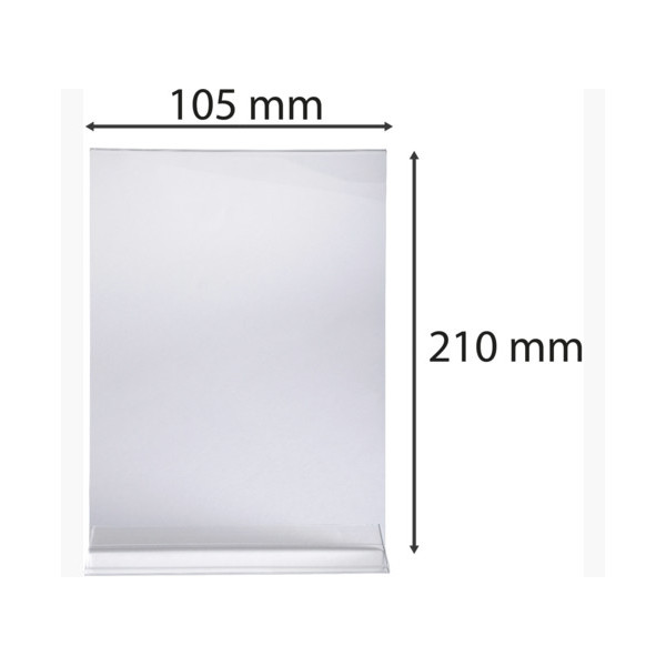 Porte-visuel - Présentoir - A6 - Droit - Transparent - Pour photo, menu, document