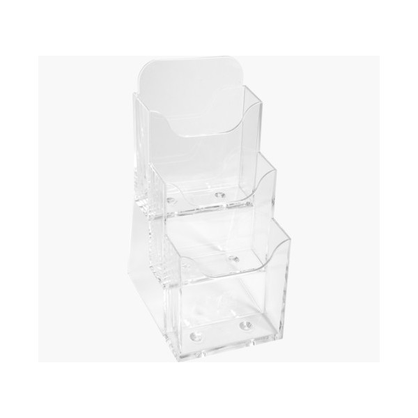 Distributeur - Présentoir - Prospectus - DL - 3 compartiments - Transparent