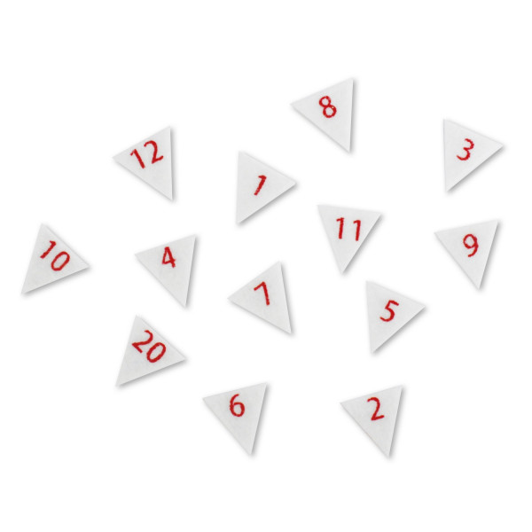 photo-Mini drapeau - Fanion - Feutrine - Numéro et chiffre - Pour calendrier de l'Avent