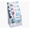 photo - Distributeur - Présentoir - Prospectus - A3 - 3 compartiments - Transparent