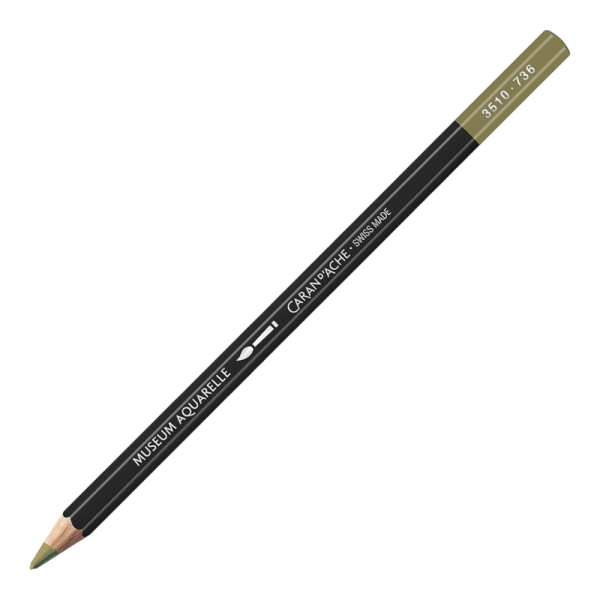 photo-Crayon de couleur - Aquarelle - Olive brunâtre 50% - Caran d'Ache - Museum Aquarelle