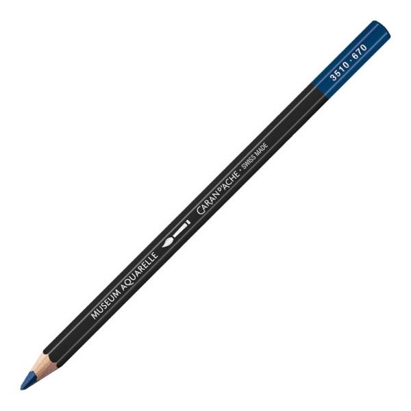 photo-Crayon de couleur - Aquarelle - Bleu permanent - Caran d'Ache - Museum Aquarelle