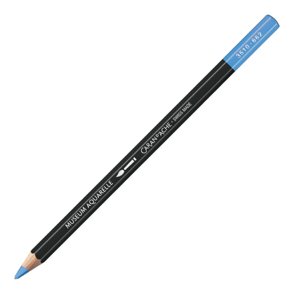 photo-Crayon de couleur - Aquarelle - Bleu de cobalt véritable - Caran d'Ache - Museum Aquarelle