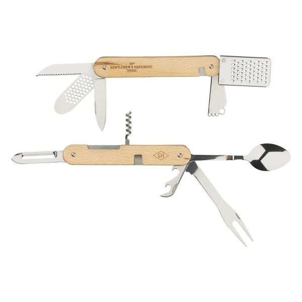 Ustensiles de cuisine - Pour camping et randonnée - 12 en 1 - Manche en bois