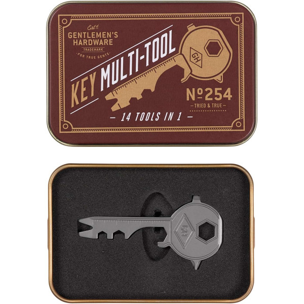 Clé multifonctions - 14 en 1 - Acier inoxydable - Pour travaux - Idées cadeaux