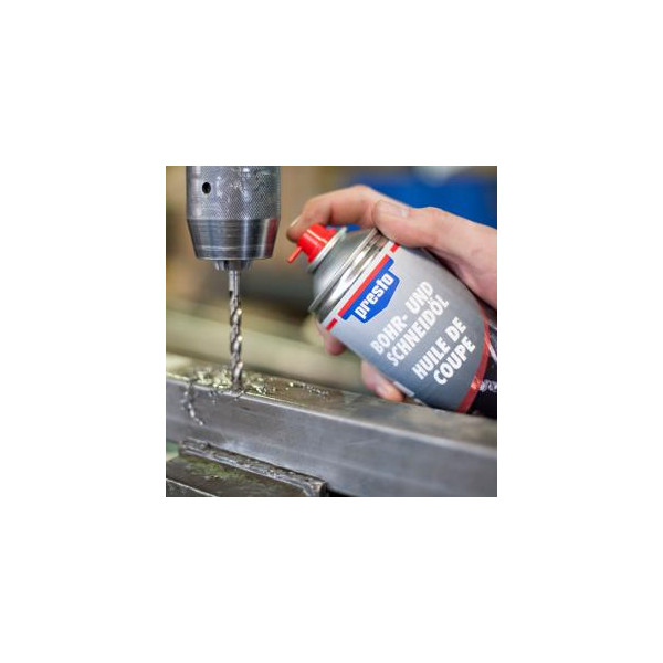 Huile de coupe - Evite la surchauffe des métaux - Lubrifie et protège - Presto - 400ml