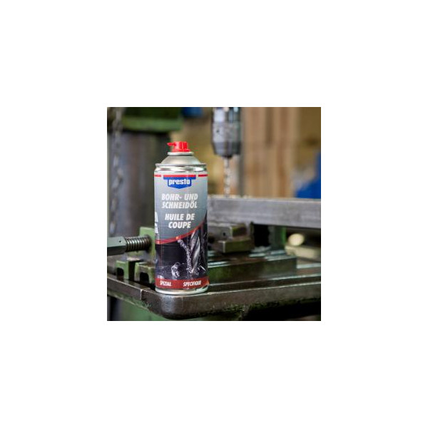 Huile de coupe - Evite la surchauffe des métaux - Lubrifie et protège - Presto - 400ml