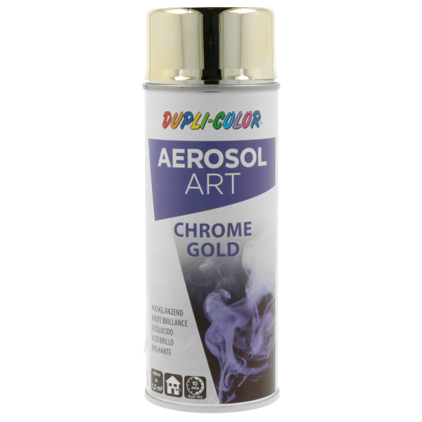 photo-Bombe de peinture - Effet chrome or - Brillant - Tous supports - Aérosol Art
