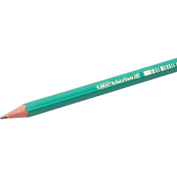 Crayon graphite - HB - Avec embout gomme - Mine résistante - BIC - Evolution