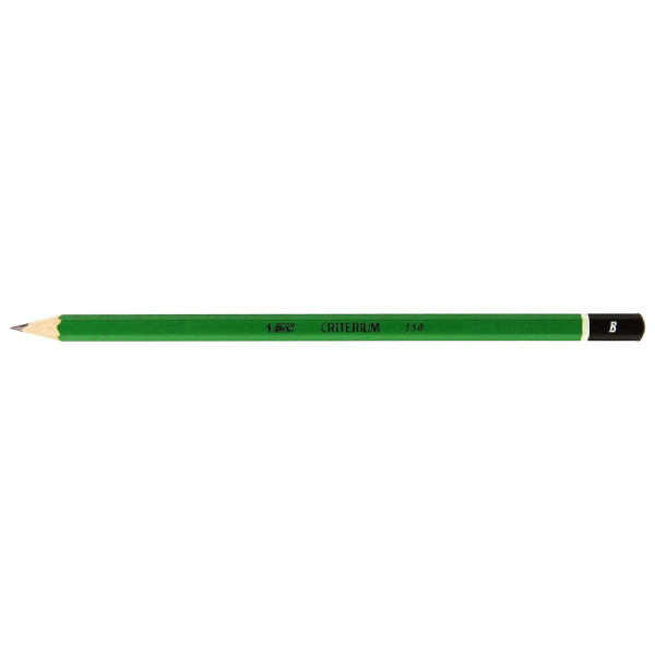 12 crayons à papier - B - Mine grasse - BIC Criterium 550