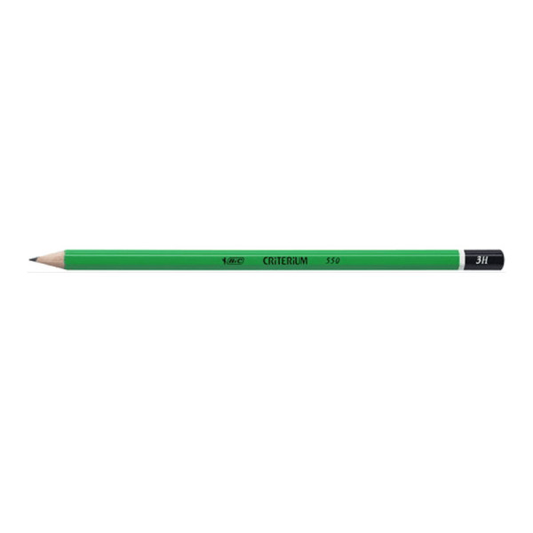 12 crayons à papier - 3H - Mine dure - BIC Criterium 550