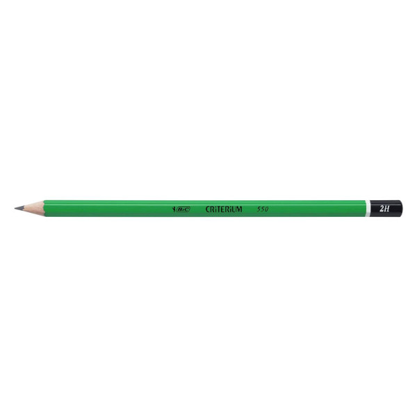 12 crayons à papier - 2H - Mine dure - BIC Criterium 550